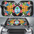 Guam Auto Sun Shades - Coat Of Arms With Tropical Flowers Auto Sun Shade - Guam Universal Fit Black - Polynesian Pride