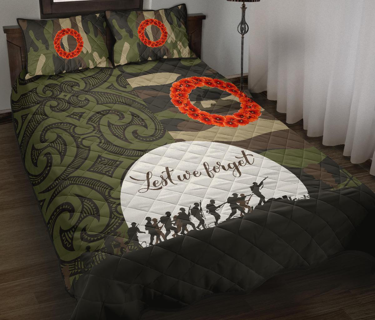 Anzac Maori Quilt Bed Set Camo Lest For Get Camo - Polynesian Pride