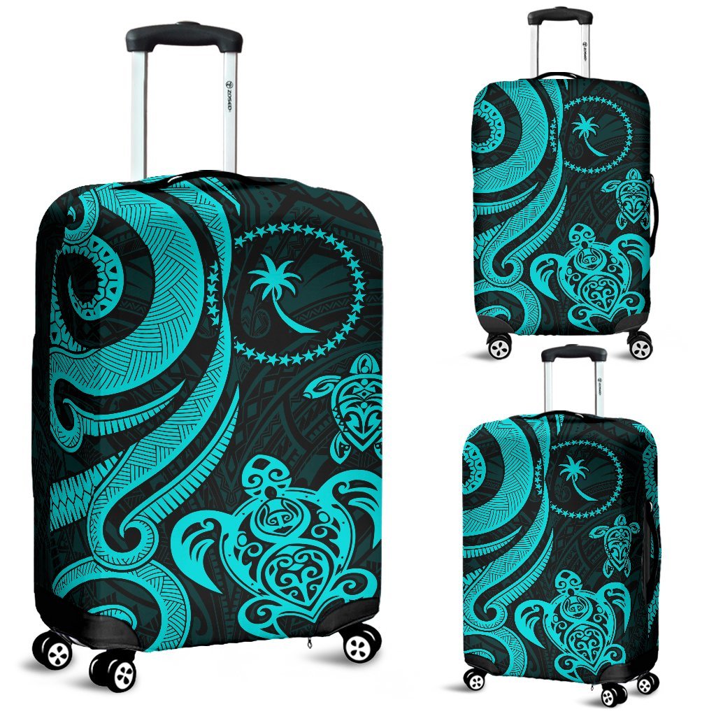 Chuuk Micronesian Luggage Covers - Turquoise Tentacle Turtle Turquoise - Polynesian Pride