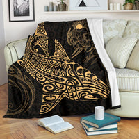 Shark Polynesian Blanket - Polynesian Tattoo Gold - Polynesian Pride