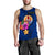 Tahiti Polynesian Men's Tank Top - Floral With Seal Blue - Polynesian Pride