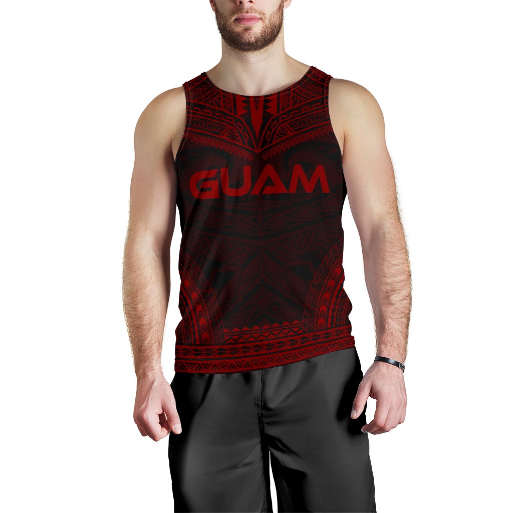 Guam Men's Tank Top - Polynesian Chief Red Version Red - Polynesian Pride