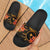 Chuuk Micronesian Slide Sandals - Gold Plumeria Black - Polynesian Pride