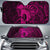 Hawaii Polynesian Warrior Mask Car Sun Shade - AH - Pink Auto Sun Shade Universal Fit Pink - Polynesian Pride