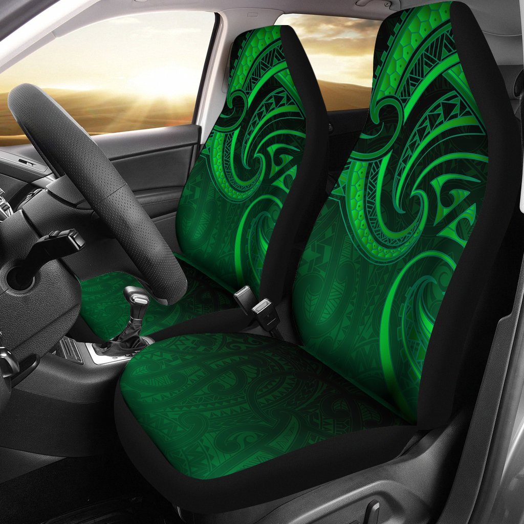New Zealand Maori Mangopare Car Seat Covers Polynesian - Green Universal Fit Green - Polynesian Pride