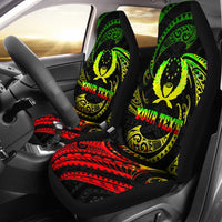 Pohnpei Micronesian Custom Personalised Car Seat Covers - Reggae Tribal Wave Universal Fit Reggae - Polynesian Pride