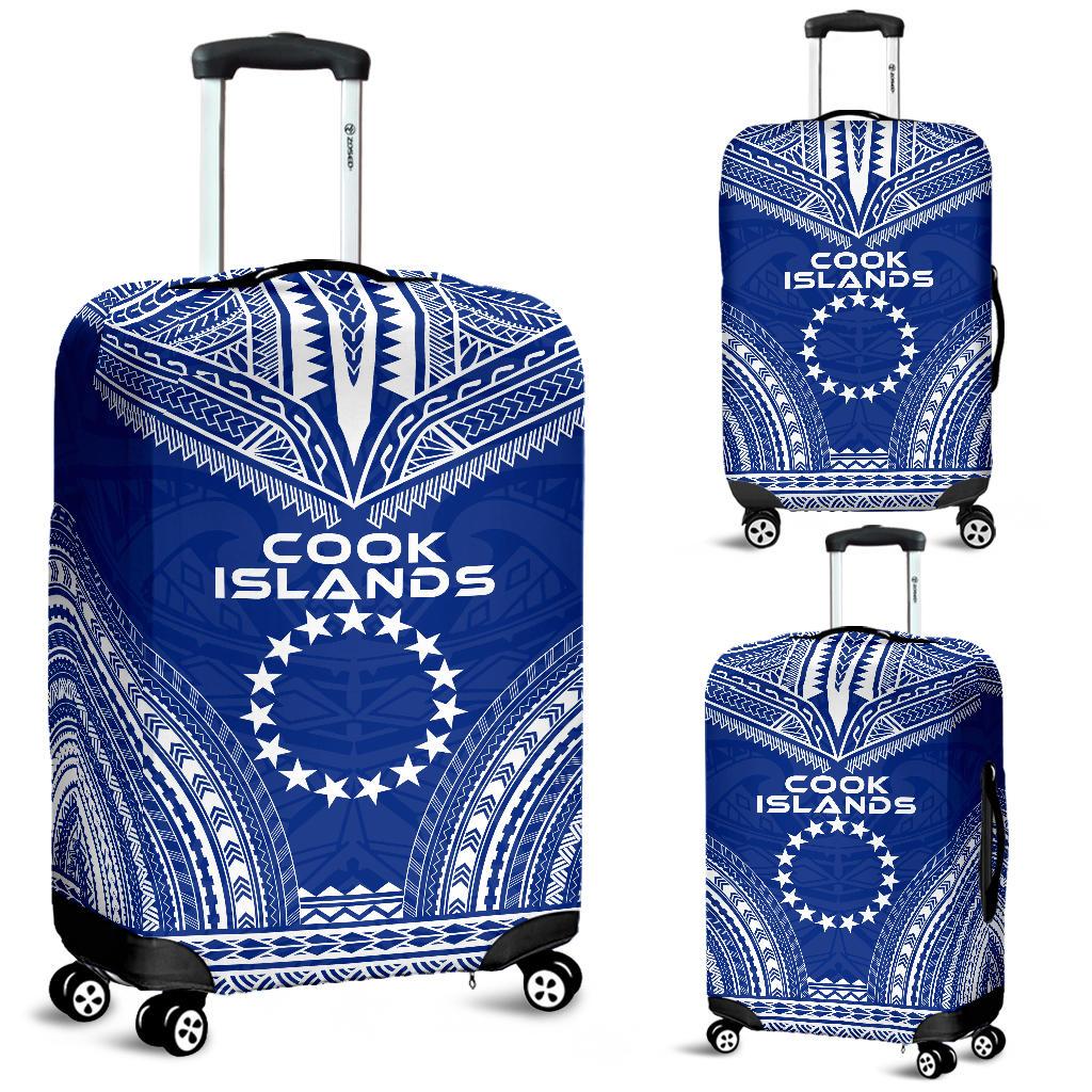 Cook Islands Flag Polynesian Chief Luggage Cover Blue - Polynesian Pride