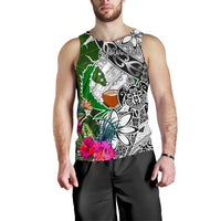 Pohnpei Custom Personalised Men's Tank Top White - Turtle Plumeria Banana Leaf - Polynesian Pride