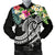 Papua New Guinea Polynesian Men's Bomber Jacket - Summer Plumeria (Black) Black - Polynesian Pride