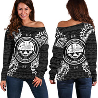 Federated States Of Micronesia Polynesian Shoulder Sweater Map Black Black - Polynesian Pride