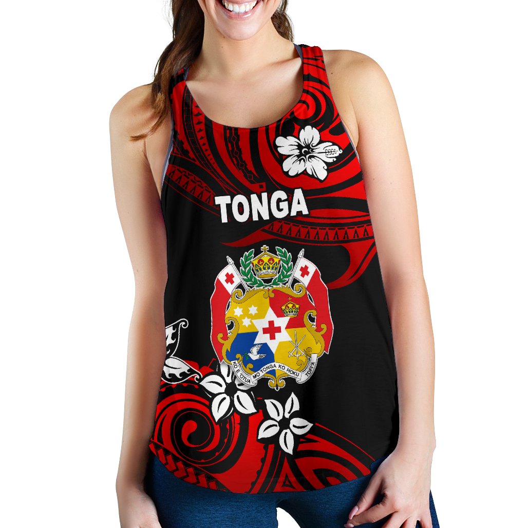 Mate Ma'a Tonga Rugby Women's Racerback Tank Polynesian Unique Vibes - Red Red - Polynesian Pride