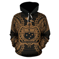 Samoa Polynesian ll Over Hoodie Map Gold - Polynesian Pride