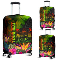 Fiji Polynesian Personalised Luggage Covers - Hibiscus and Banana Leaves - Polynesian Pride