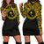 Chuuk Women Hoodie Dress - Chuuk Coat Of Arms Polynesian Gold Black Gold - Polynesian Pride