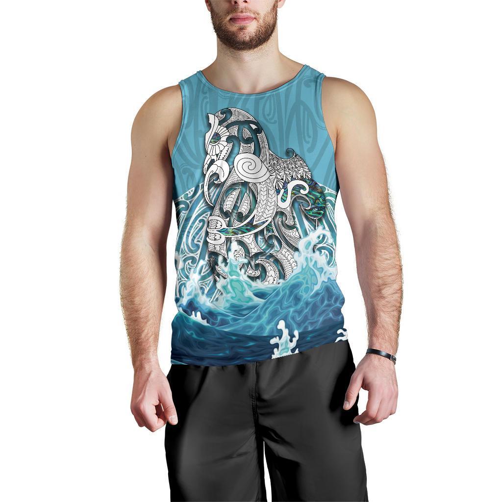 Maori Manaia The Blue Sea Men Tank Top Blue - Polynesian Pride