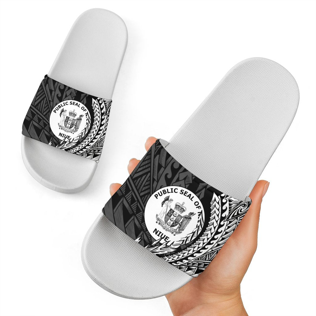 Niue Slide Sandals - Wings Style White - Polynesian Pride