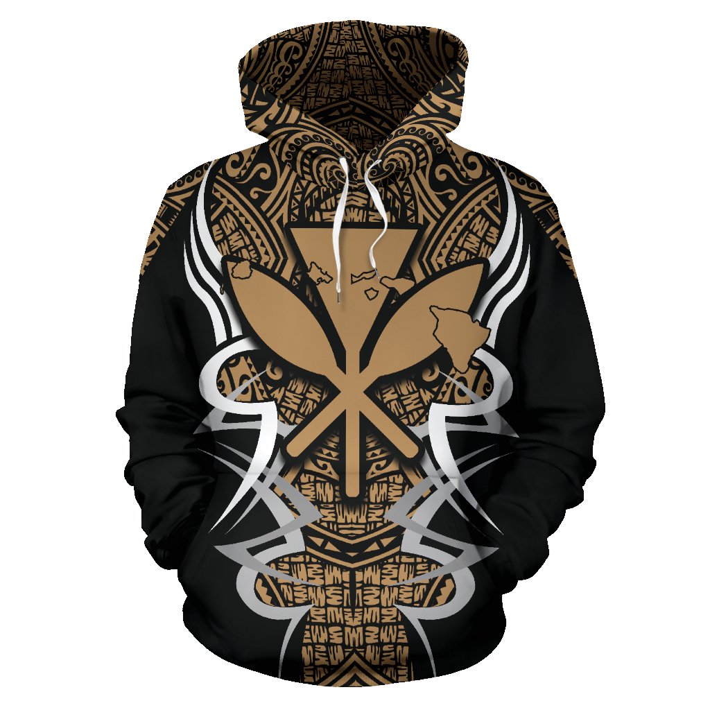 Kanaka Map Hoodie Gold Armor Style - Polynesian Pride