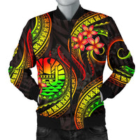 Tahiti Polynesian Men Bomber Jacket - Reggae Plumeria - Polynesian Pride