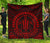 Hawaiian Kakau Honu Arc Red Polynesian Premium Quilt Red - Polynesian Pride