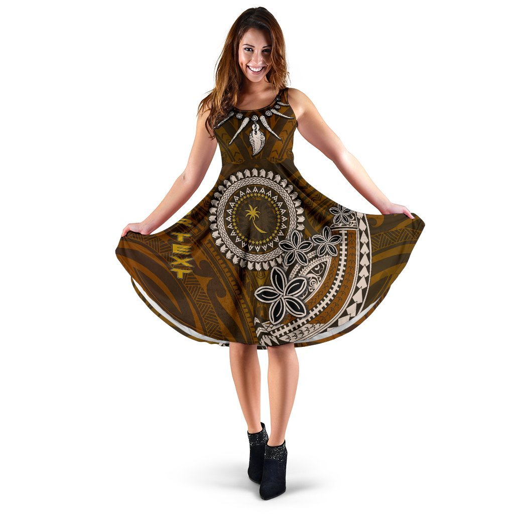 Chuuk Custom Personalised Women's Dress - Polynesian Boar Tusk - Polynesian Pride