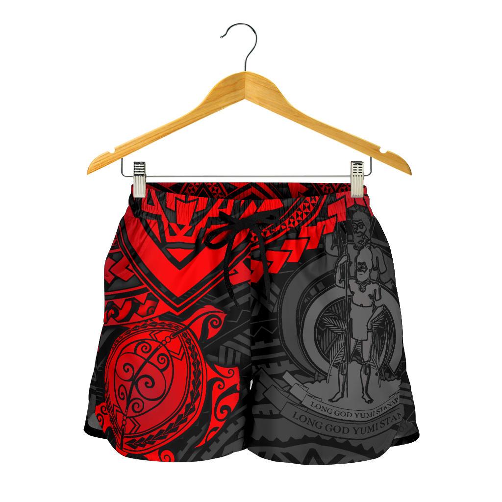 Vanuatu Polynesian Shorts (Women) - Red Turtle - Polynesian Pride