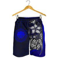 Federated States of Micronesia Men's Shorts Blue - Turtle With Hook - Polynesian Pride