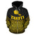 Tahiti Polynesian Zip up Hoodie Gold Pride Map and Seal - Polynesian Pride