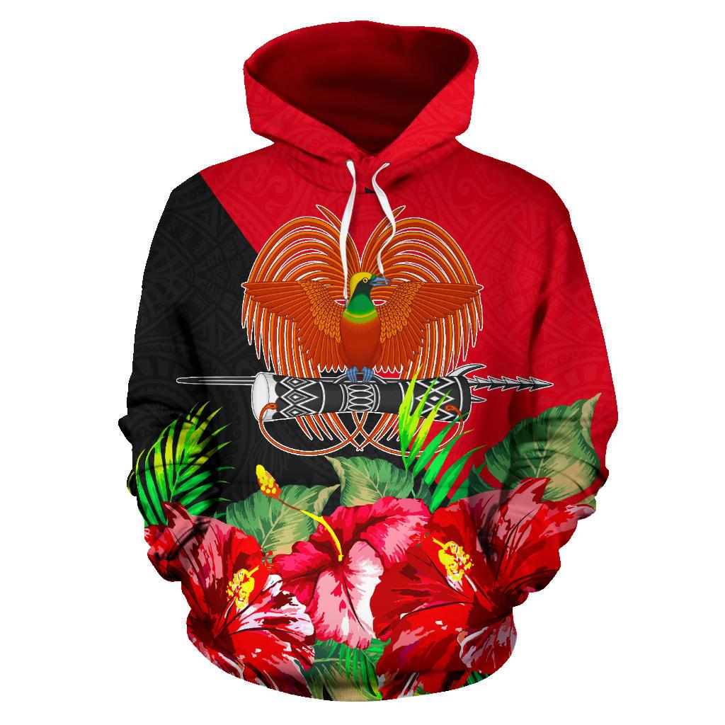 Papua New Guinea Polynesian Hoodie Flag Hibiscus - Polynesian Pride