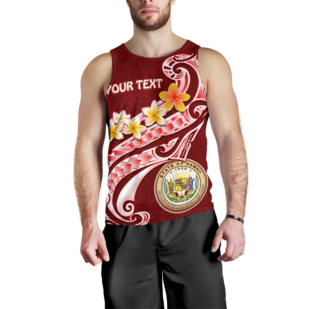 Hawaii Personalised Men's Tank Top - Hawaii Seal Polynesian Patterns Plumeria - Polynesian Pride