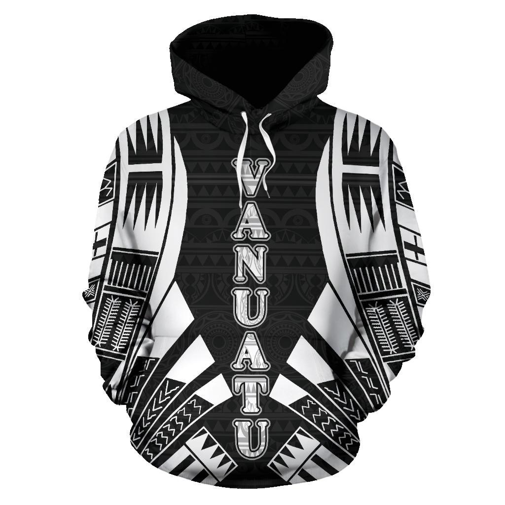 Vanuatu Polynesian Hoodie Black Tattoo - Polynesian Pride