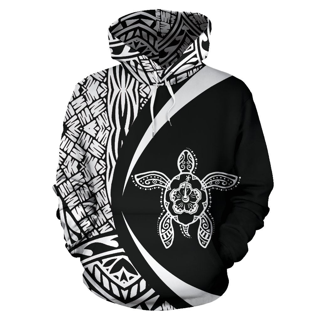 Hawaii Turtle Polynesian Hoodie Circle Style White Color - Polynesian Pride