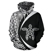 Hawaii Turtle Polynesian Hoodie Circle Style White Color - Polynesian Pride