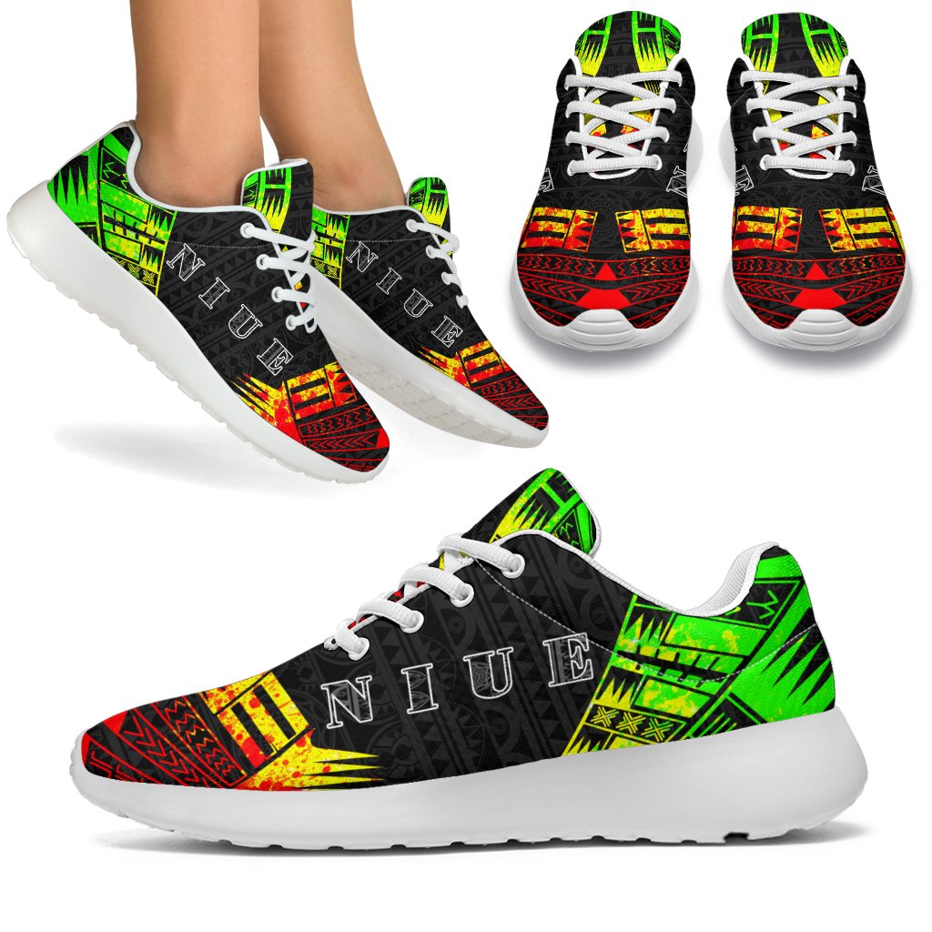 Niue Sport Sneakers - Polynesian Tattoo Reggae White - Polynesian Pride