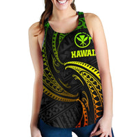 Polynesian Hawaii Women's Racerback Tank - Reggae Tribal Wave - Polynesian Pride