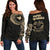 Papua New Guinea in My Heart Tattoo Style Off Shoulder Sweater A7 Black - Polynesian Pride