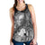 CNMI Women's RacerBack Tank - Humpback Whale with Tropical Flowers (White) - Polynesian Pride