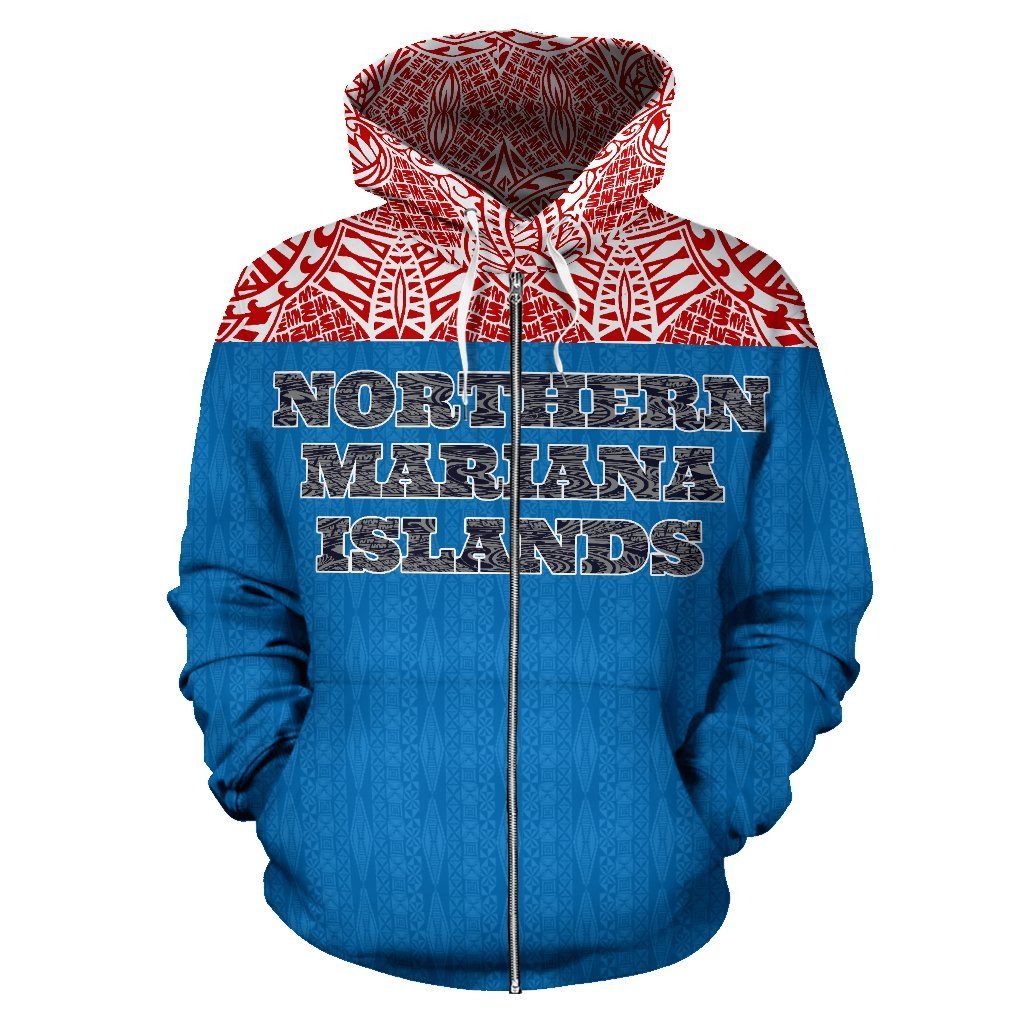 Northern Mariana Islands All Over Zip up Hoodie - Polynesian Pride