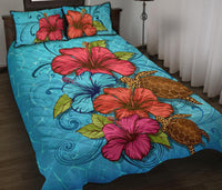Hawaii Quilt Bed Set - Ocean Hibiscus Quilt Bed Set - Polynesian Pride