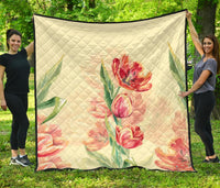 Beautiful Flower Premium Quilt Yellow - Polynesian Pride