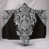 Hawaii Turtle Polynesian Hooded Blanket - White - Armor Style Hooded Blanket White - Polynesian Pride