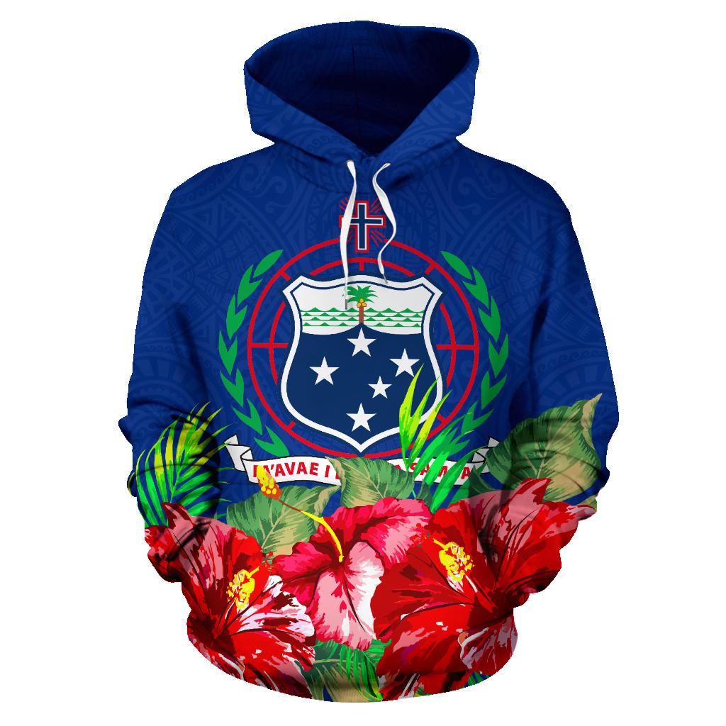 Samoa Polynesian Hoodie Flag Hibiscus - Polynesian Pride