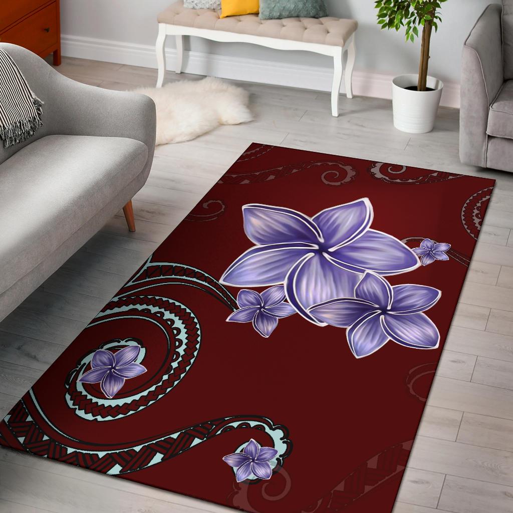 Plumeria Violet Polynesia Red Area Rug AH Violet - Polynesian Pride