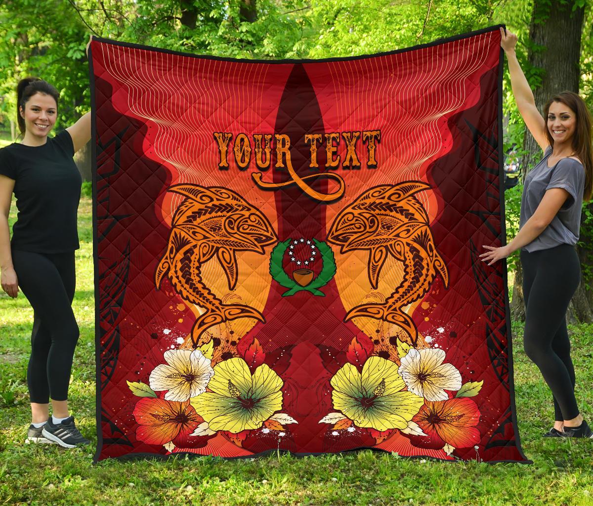 Pohnpei Personalised Premium Quilt - Tribal Tuna Fish Black - Polynesian Pride