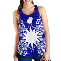 Nauru Polynesian Women Tank Top Map Blue Blue - Polynesian Pride