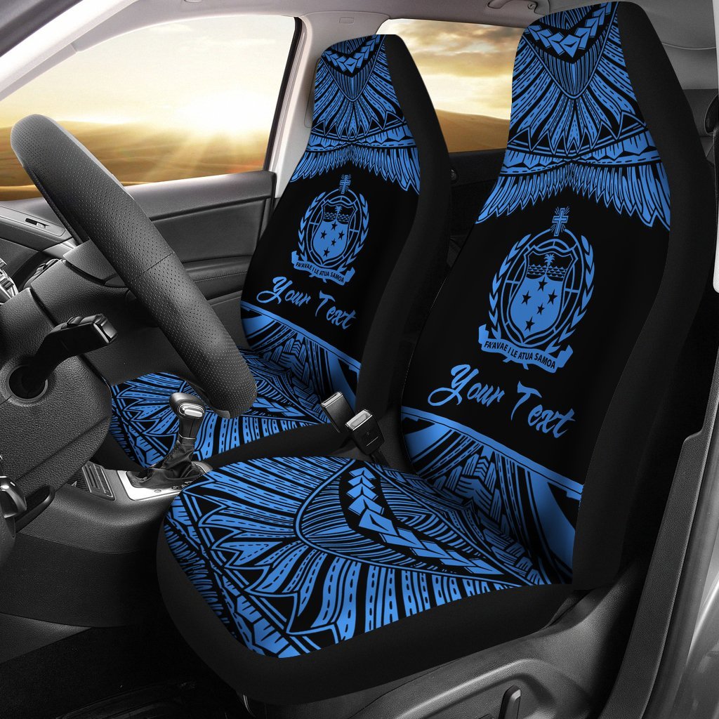 Samoa Polynesian Custom Personalised Car Seat Covers - Pride Blue Version Universal Fit Blue - Polynesian Pride