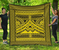 Hawaii Polynesian Mauna Kea Premium Quilt Yellow Yellow - Polynesian Pride