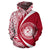 Hawaii Polynesian Hoodie Circle Style White and Red - Polynesian Pride