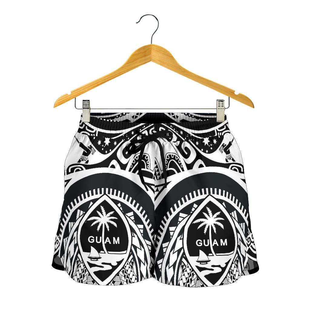 Polynesian Women Shorts - Guam Flag, Seal with Maui Moana Tattoo - Polynesian Pride
