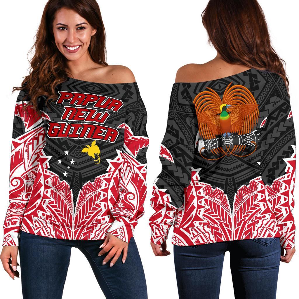 Papua New Guinea Premium Off Shoulder Sweater A7 Art - Polynesian Pride