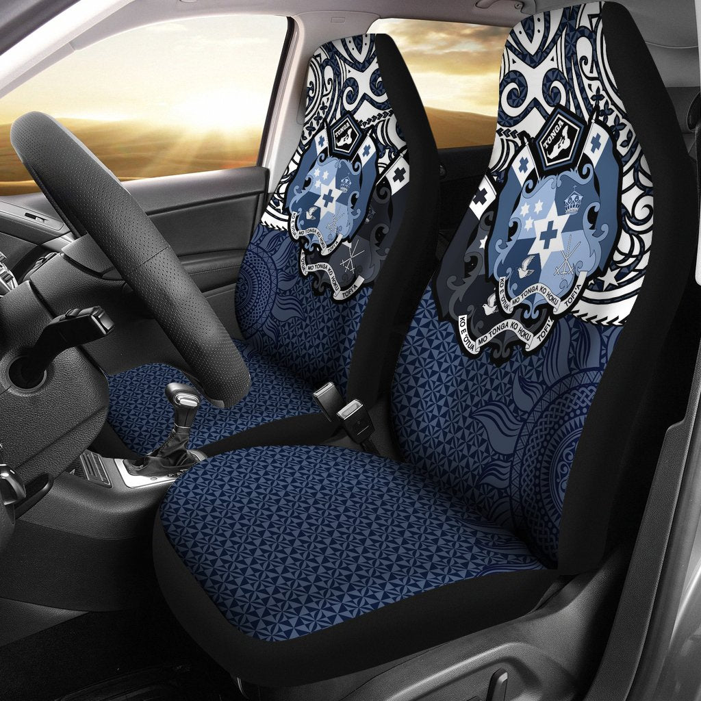 Tonga Pride Car Seat Covers - Tongan Coat Of Arms (Blue) Universal Fit BLUE - Polynesian Pride